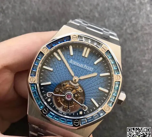 Audemars Piguet Royal Oak Tourbillon 26521PT.YY.1220PT.01 R8 Factory 1:1 Best Edition Replica Watch Blue Dial